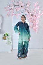 Cyanic | Printed Unstitched Shamoz silk 3pc