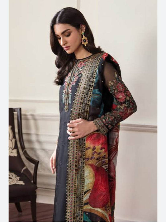 BAROQUE DHANAK UNSTITCHED EMB 3PC - City Cloth House