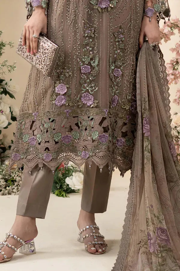 MARIA.B CHIFFON UNSTITCHED EMB D-2 SUIT