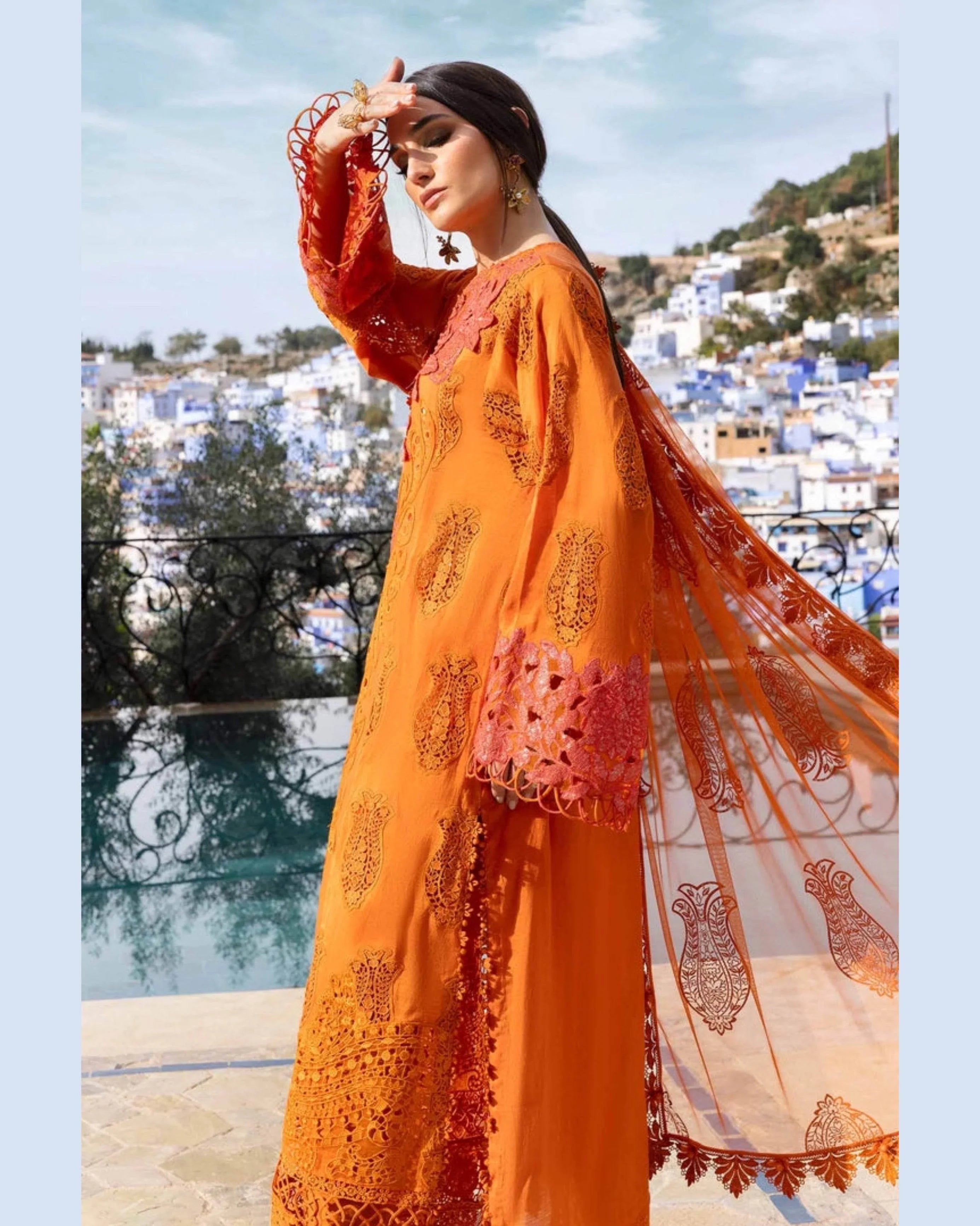 MARIA.B LAWN UNSTITCHED EMB 3PC - City Cloth House