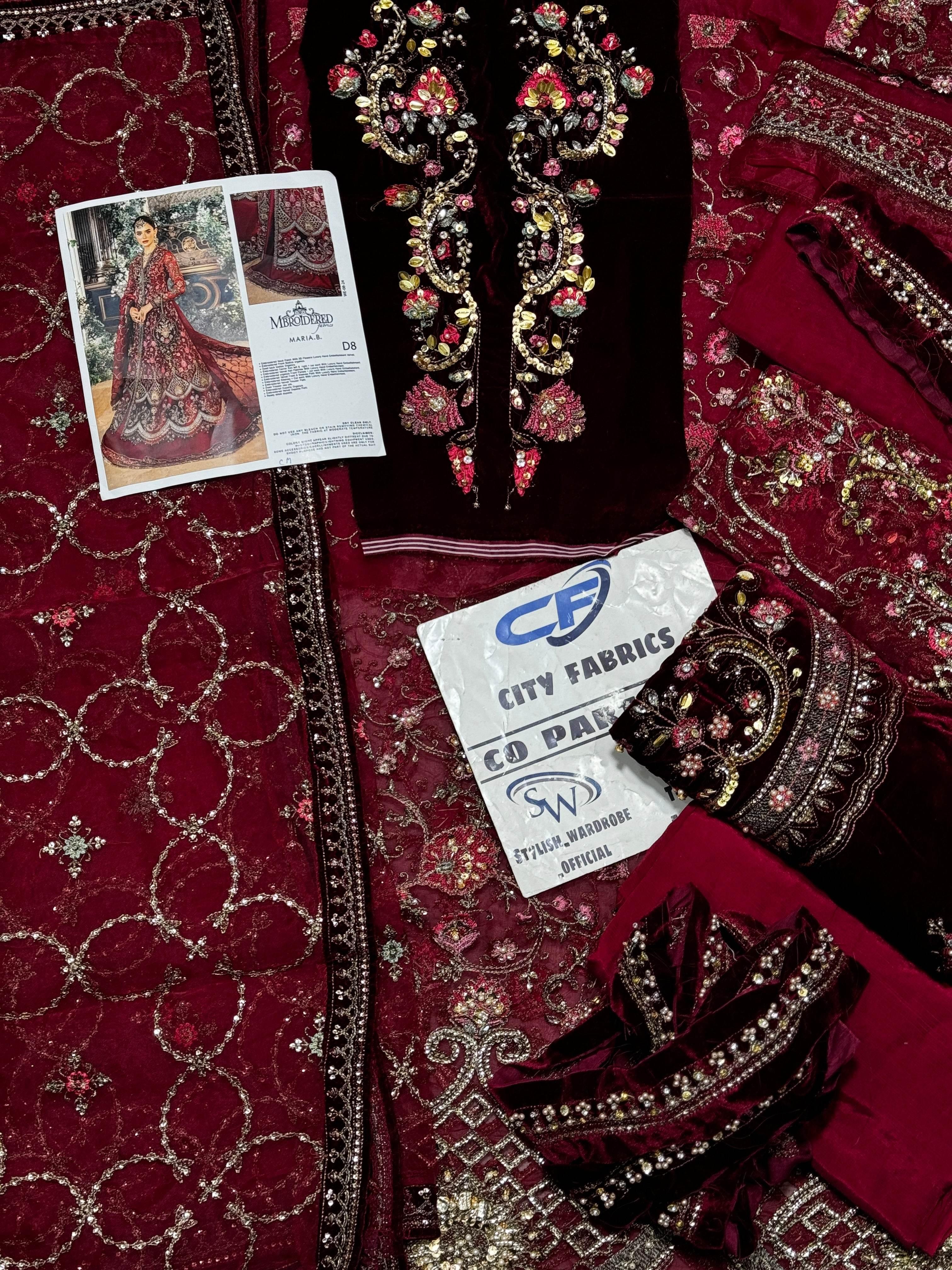 MARIA ORGANZA UNSTITCHED EMB MAXI - City Cloth House