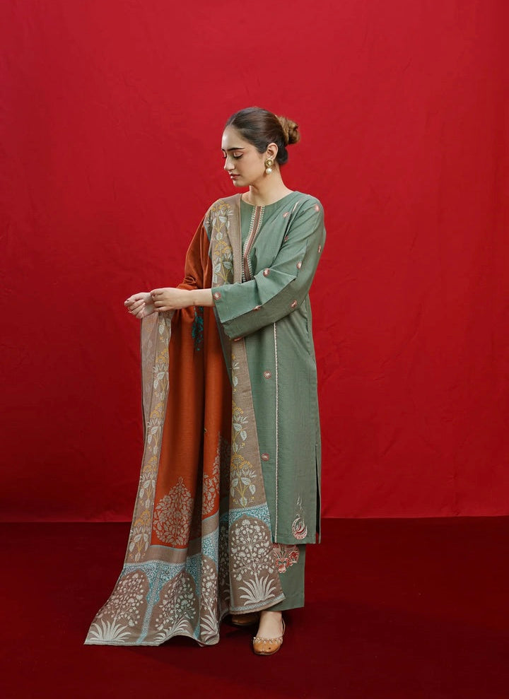 Zareen | Emb Unstitched Dhanak 3pc