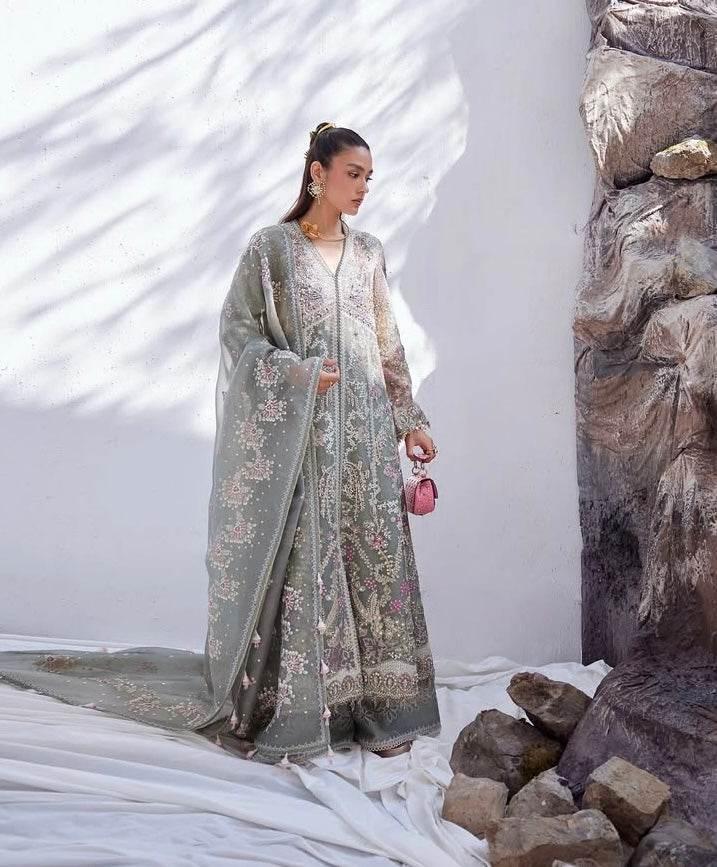 SUFFUSE ORGANZA UNSTITCHED EMB SUIT - City Cloth House