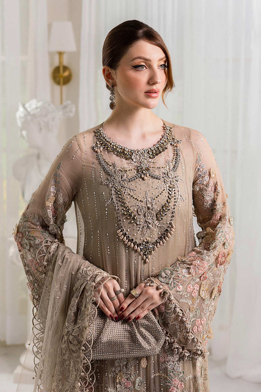MARIA.B ORGANZA UNSTITCHED EMB D-7 MAXI