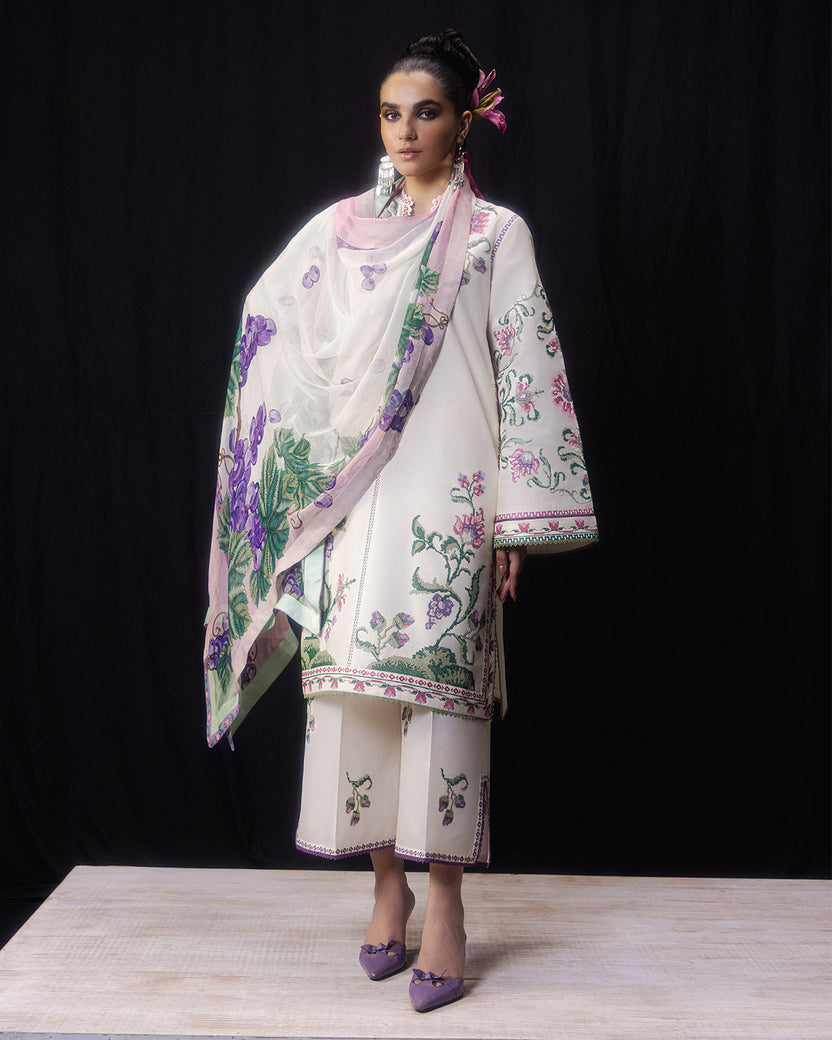 Nafasat | Emb Unstitched Dhanak 3pc