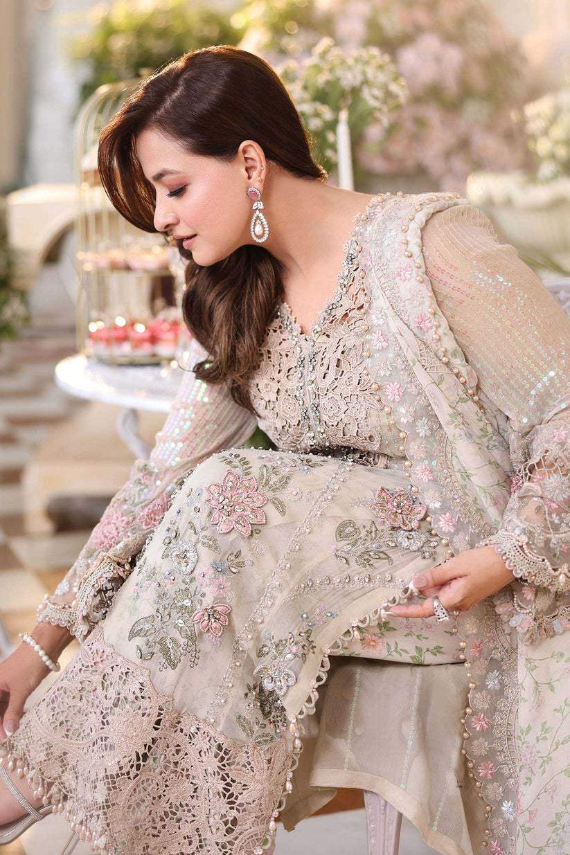 MARIA.B CHIFFON UNSTITCHED EMB D-7 SUIT
