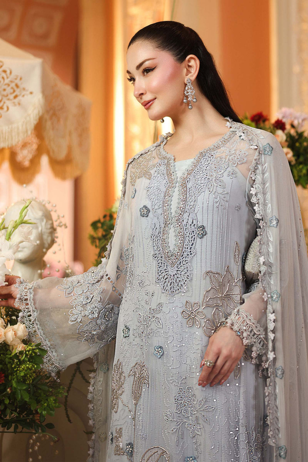 MARIA.B CHIFFON UNSTITCHED EMB D-6 SUIT