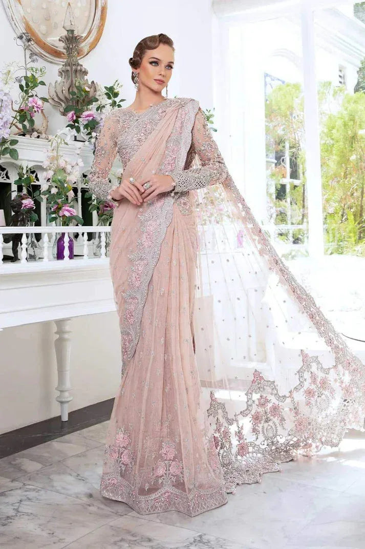 MARIA.B NET UNSTITCHED EMB MC-809 SAREE - City Cloth House