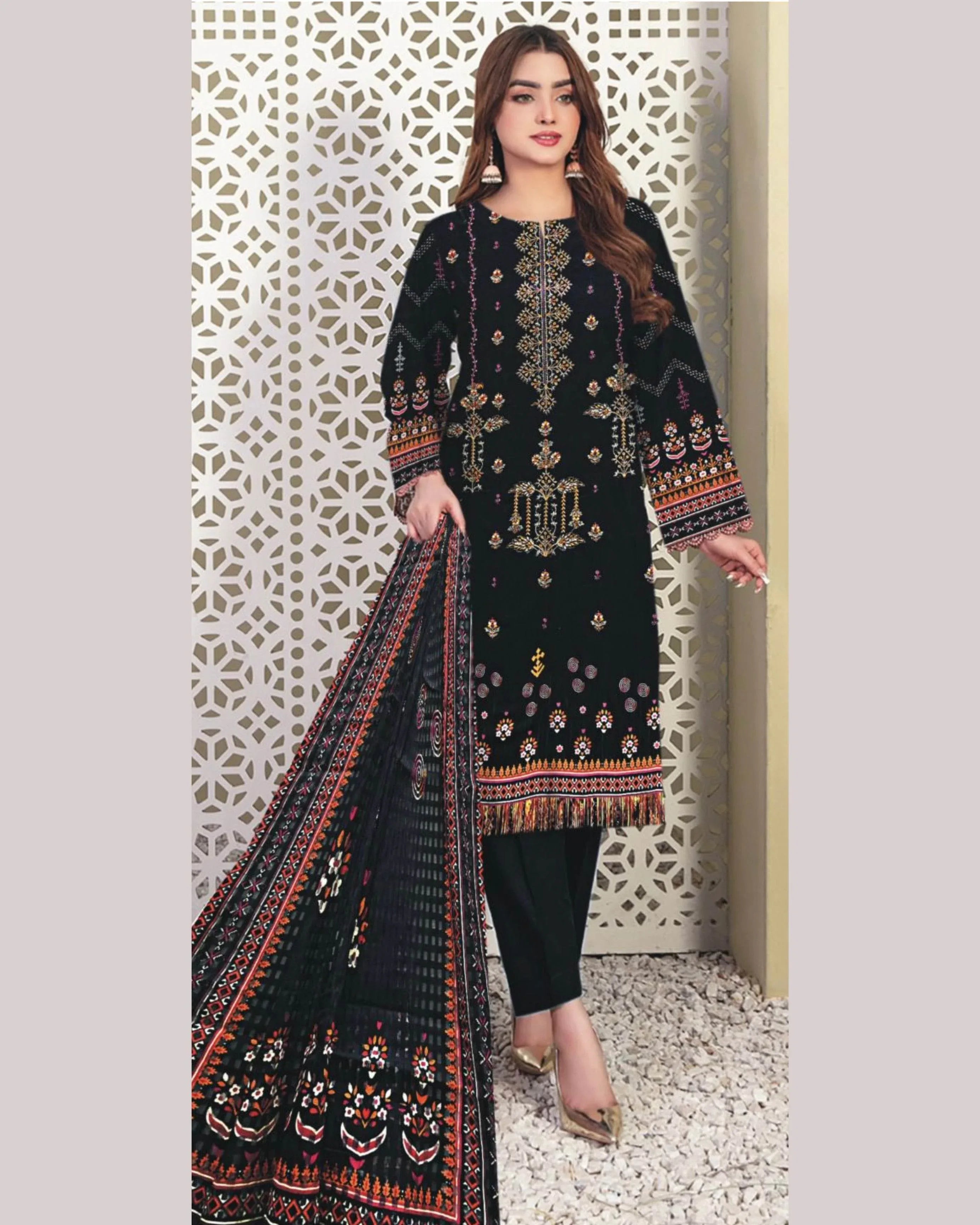 MIRAAL LAWN UNSTITCHED EMB 3PC - City Cloth House