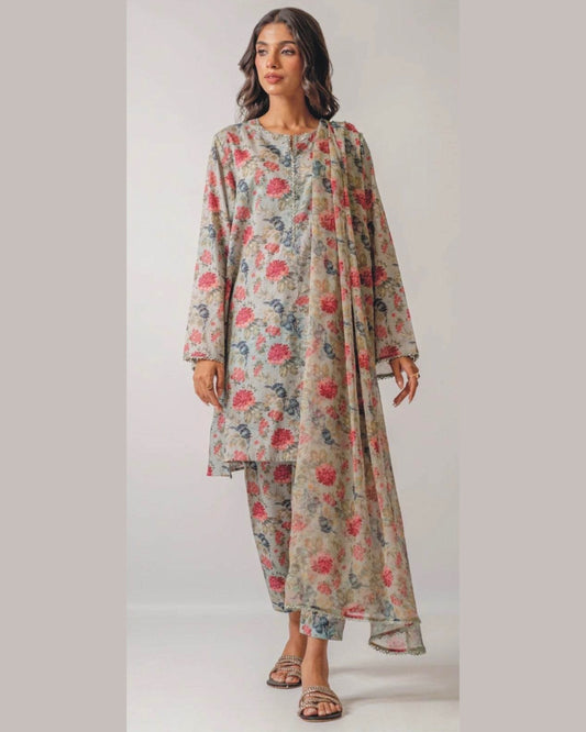 SAPPHIRE KARANDI PRINTED UNSTICHED 3PC