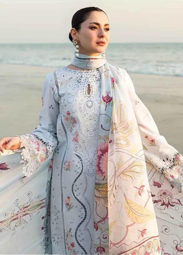 QALAMKAR LAWN UNSTITCHED EMB 3PC - City Cloth House