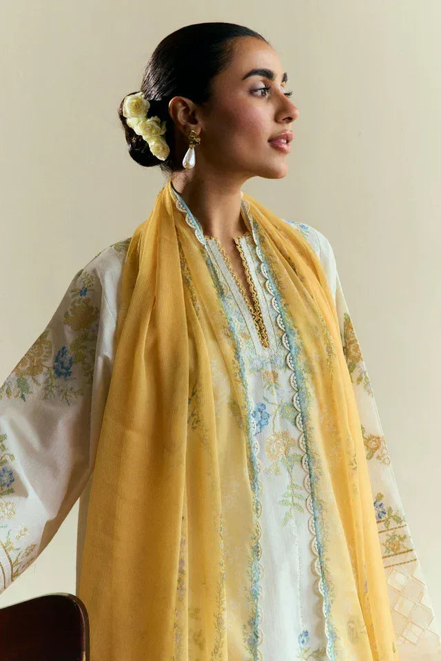 COCO BY ZARA SHAHJAHAN DHANAK UNSTITCHED EMB 3PC - City Cloth House