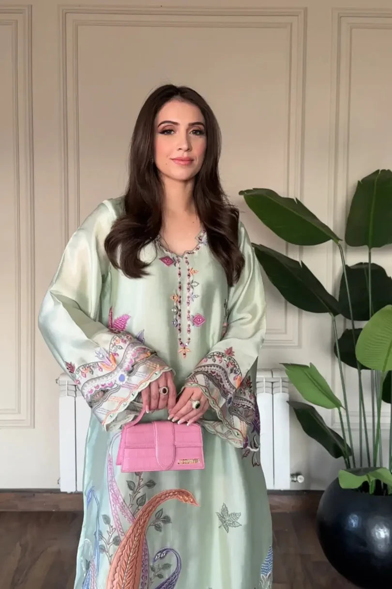 Gulzar | Emb Unstitched Shamoz silk 2pc
