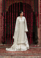 HUSSAIN REHAR ORGANZA UNSTITCHED EMB SITARA SUIT - City Cloth House