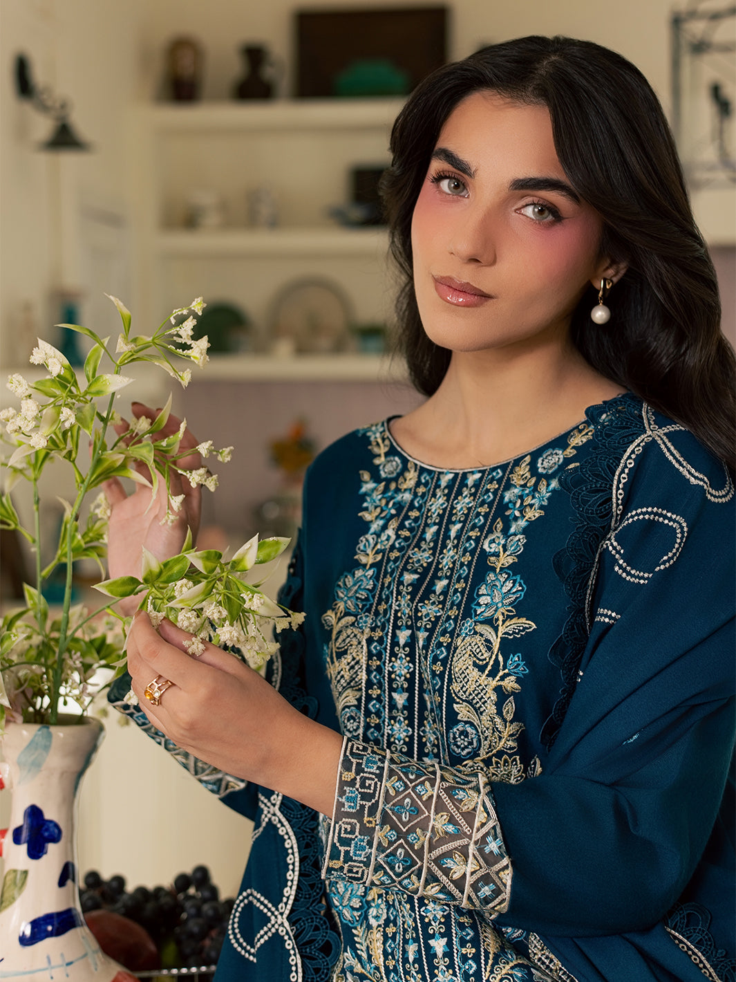Nazakat | Emb Unstitched Dhanak 3pc