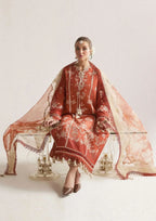 HUSSAIN REHAR DHANAK UNSTITCHED EMB 3PC - City Cloth House