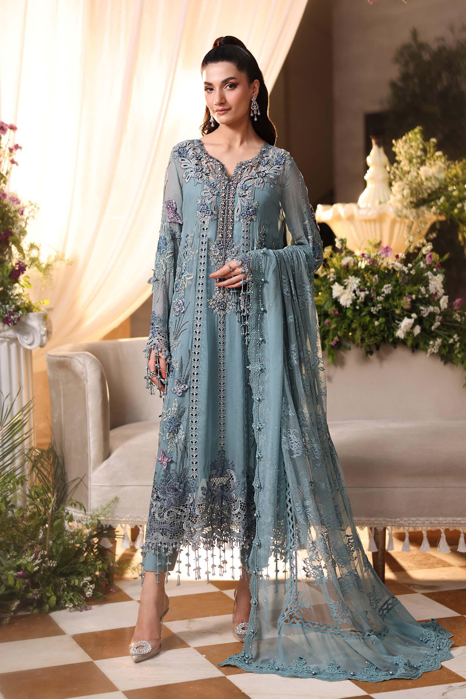 MARIA.B CHIFFON UNSTITCHED EMB D-6 SUIT