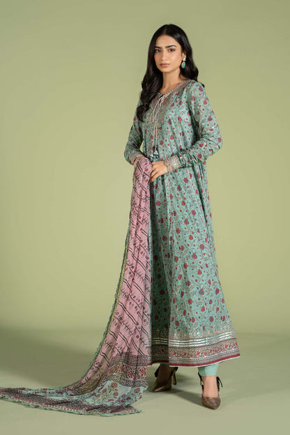 BAROQUE KARANDI PRINTED UNSTICHED 3PC