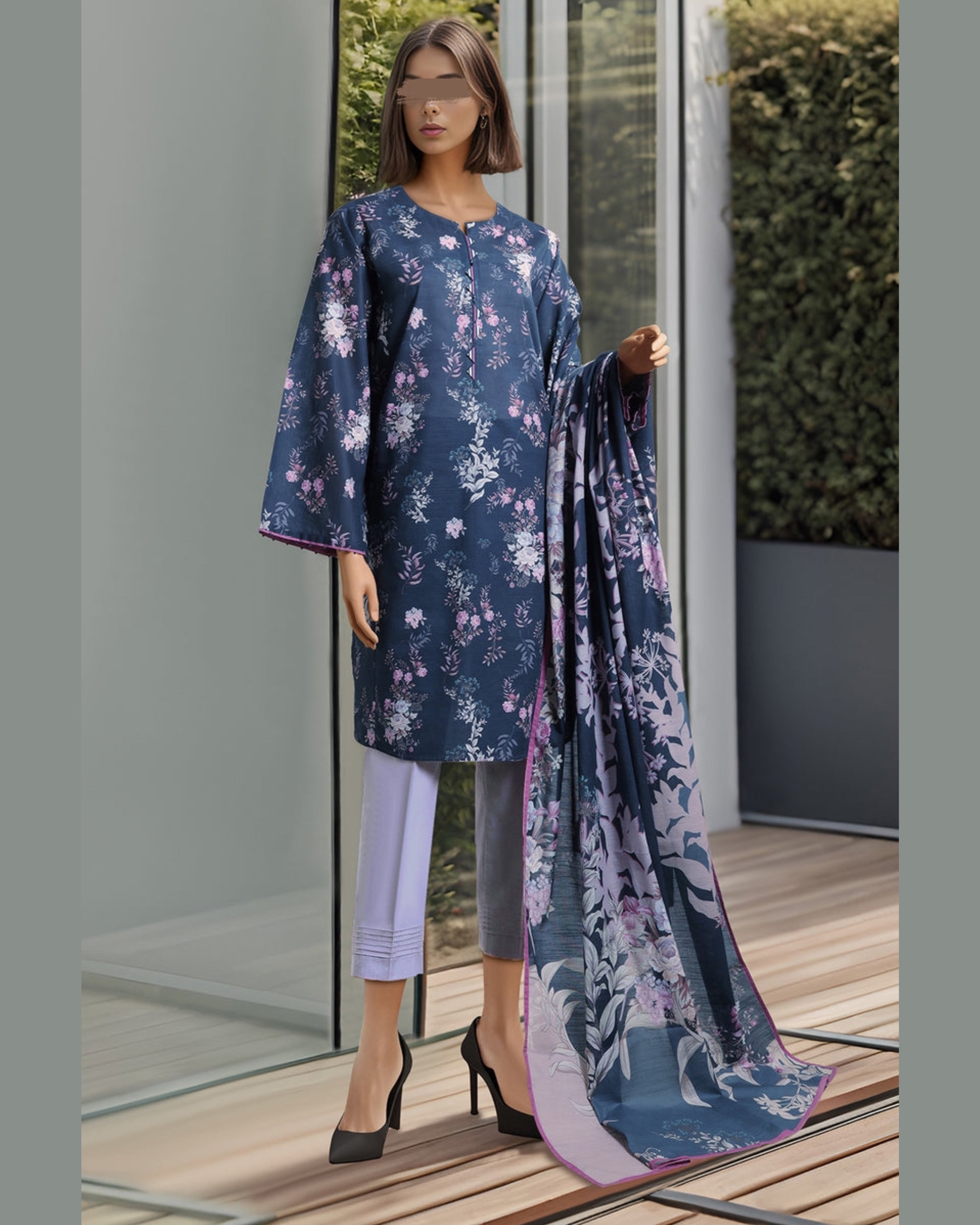 SAYA LAWN PRINTED UNSTICH 3PC