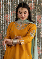 Zard | Emb Unstitched Shamoz silk 3pc