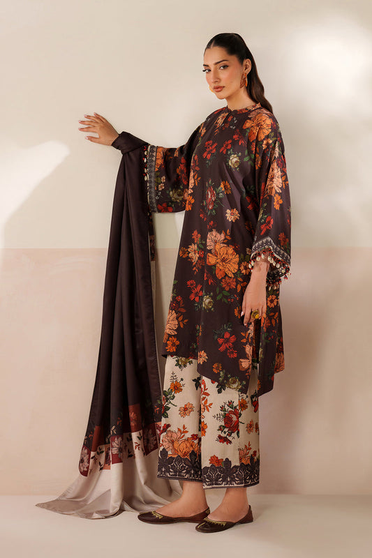 BAROQUE LINEN PRINTED UNSTICHED 3PC