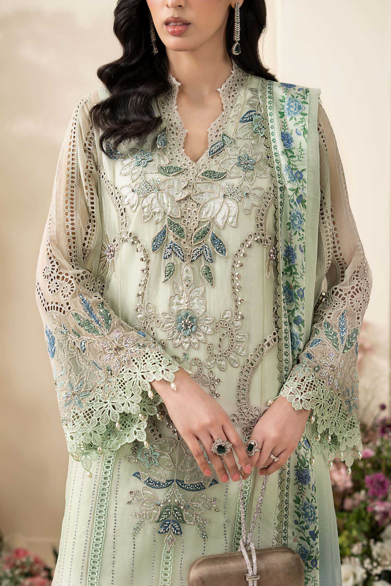 MARIA.B CHIFFON UNSTITCHED EMB D-5 SUIT