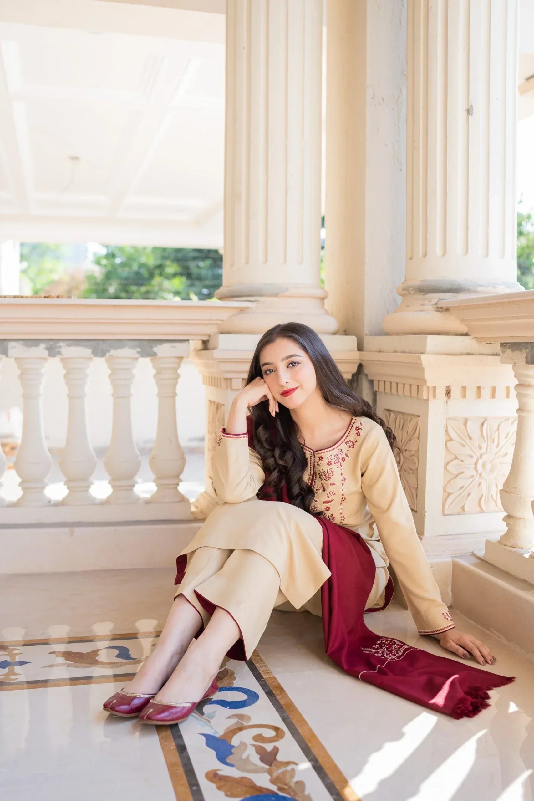 AISLING DHANAK PREMIUM UNSTITCHED EMB 3PC - City Cloth House