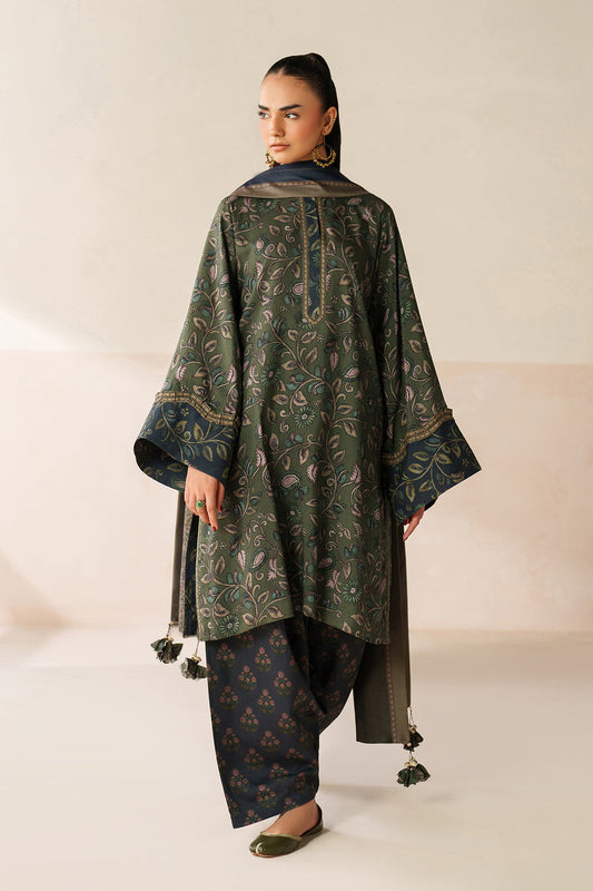 BAROQUE LINEN PRINTED UNSTICHED 3PC