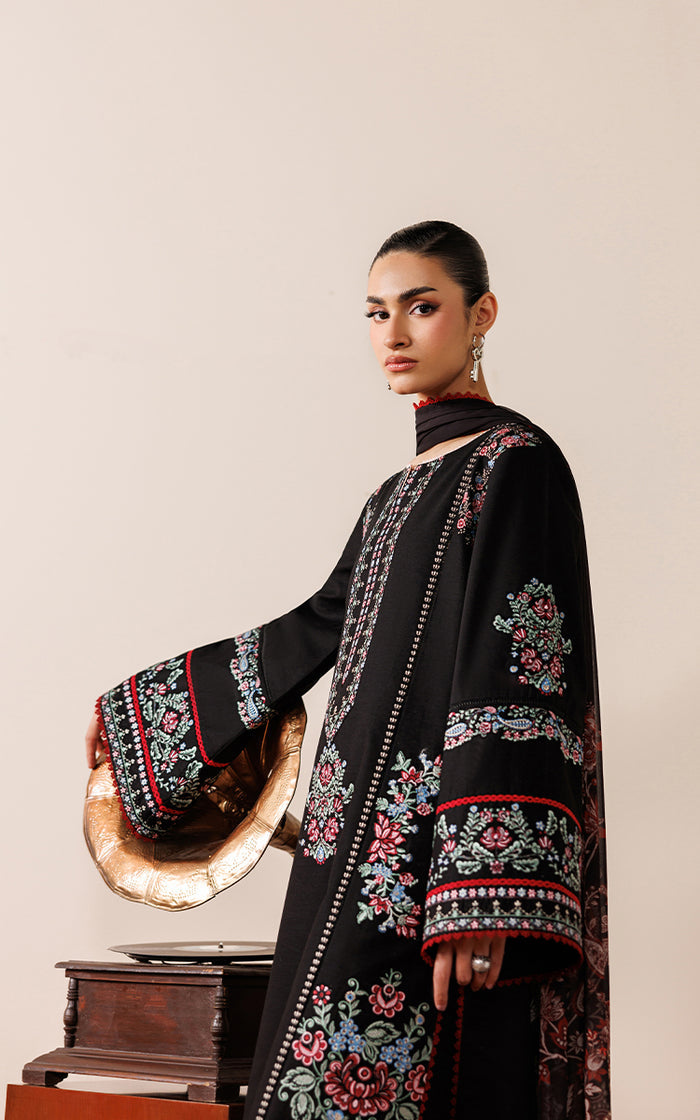 Siyah | Emb Unstitched Dhanak 3pc