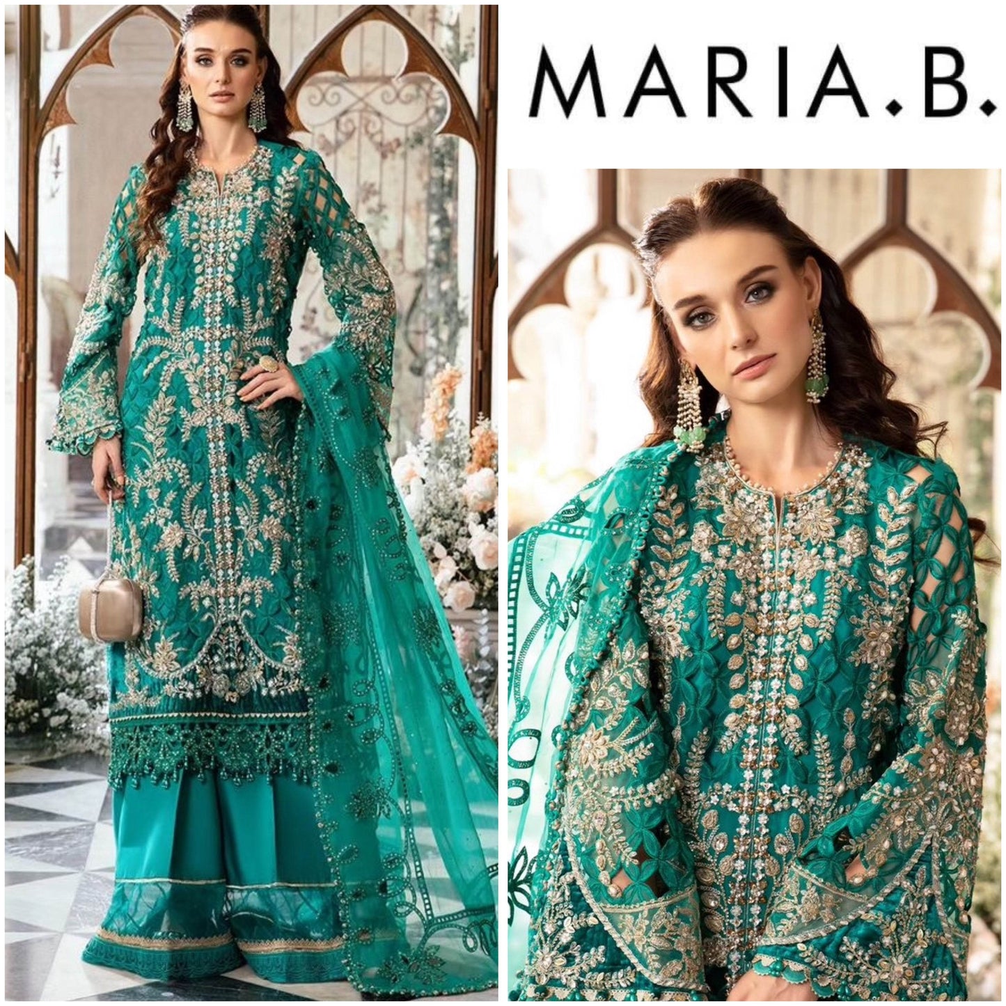 MARIA.B ORGANZA UNSTITCHED EMB SUIT - City Cloth House