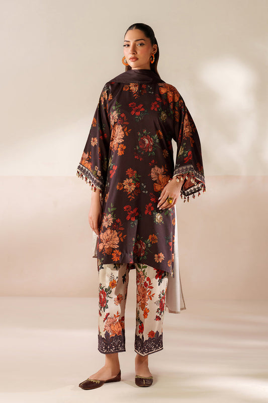 BAROQUE LINEN PRINTED UNSTICHED 3PC