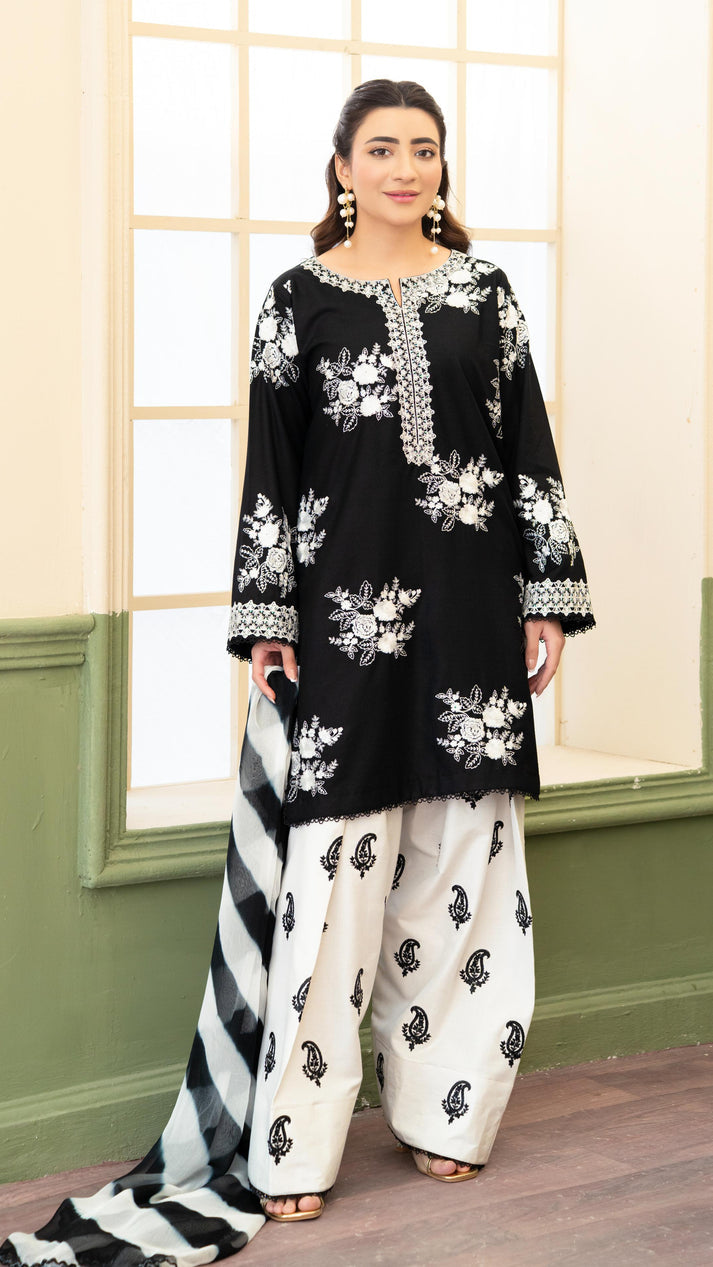 NUREH LAWN PREMIUM UNSTITCHED EMB 3PC