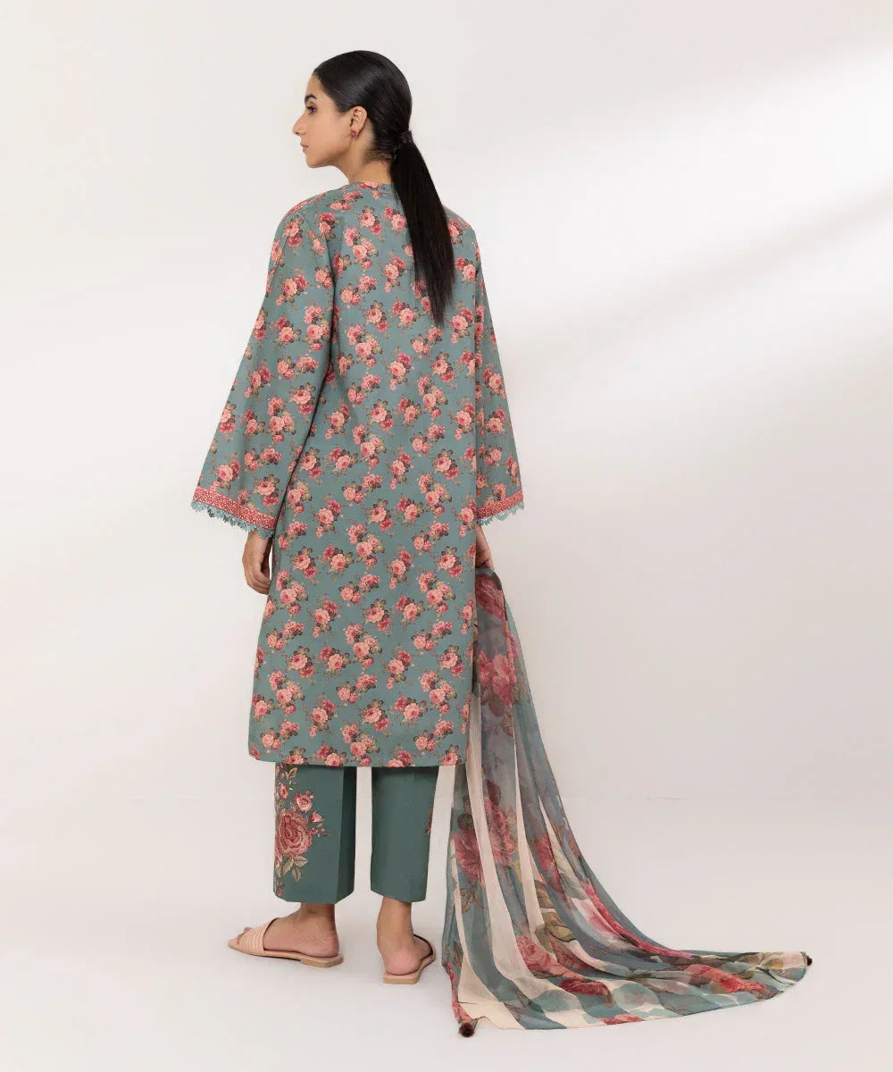 SAPPHIRE KARANDI PRINTED UNSTICHED 3PC - City Cloth House