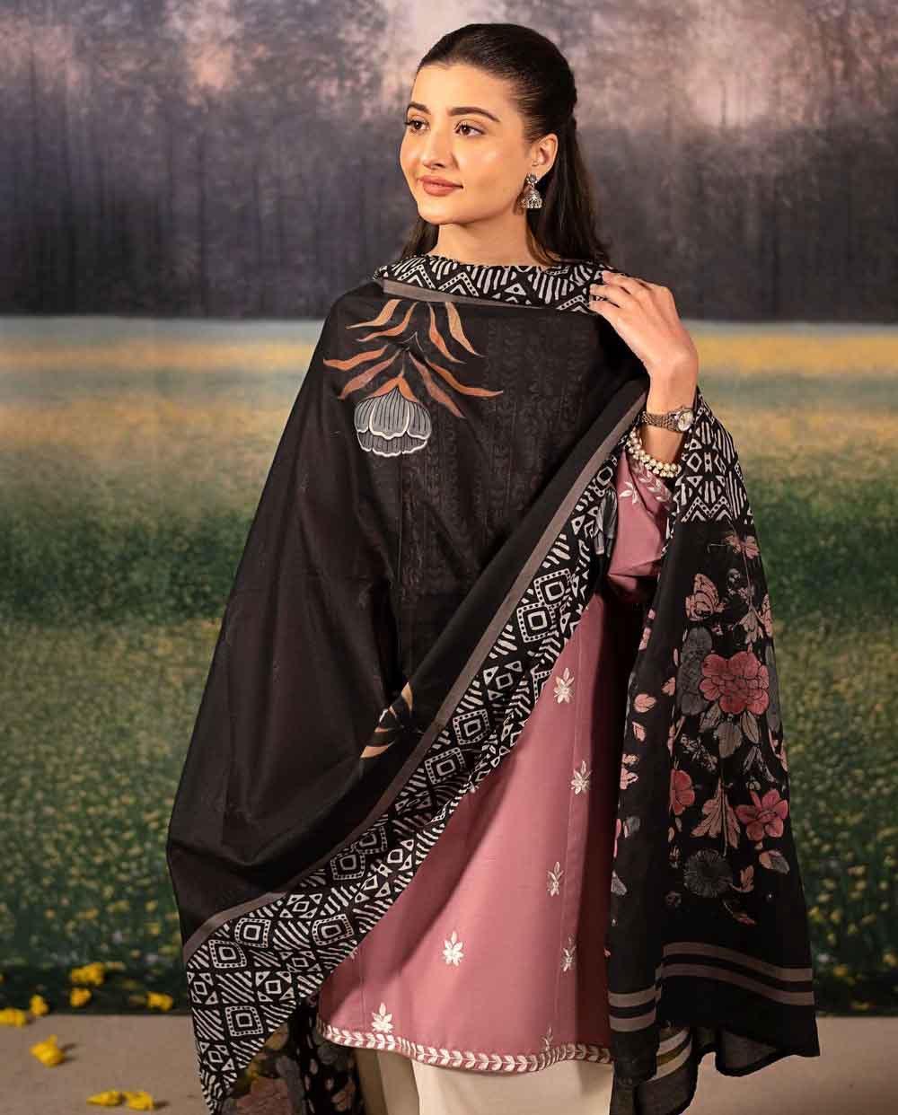 URGE DHANAK PREMIUM UNSTITCHED EMB 3PC - City Cloth House