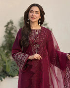 QALAMKAR LAWN UNSTITCHED EMB 3PC - City Cloth House