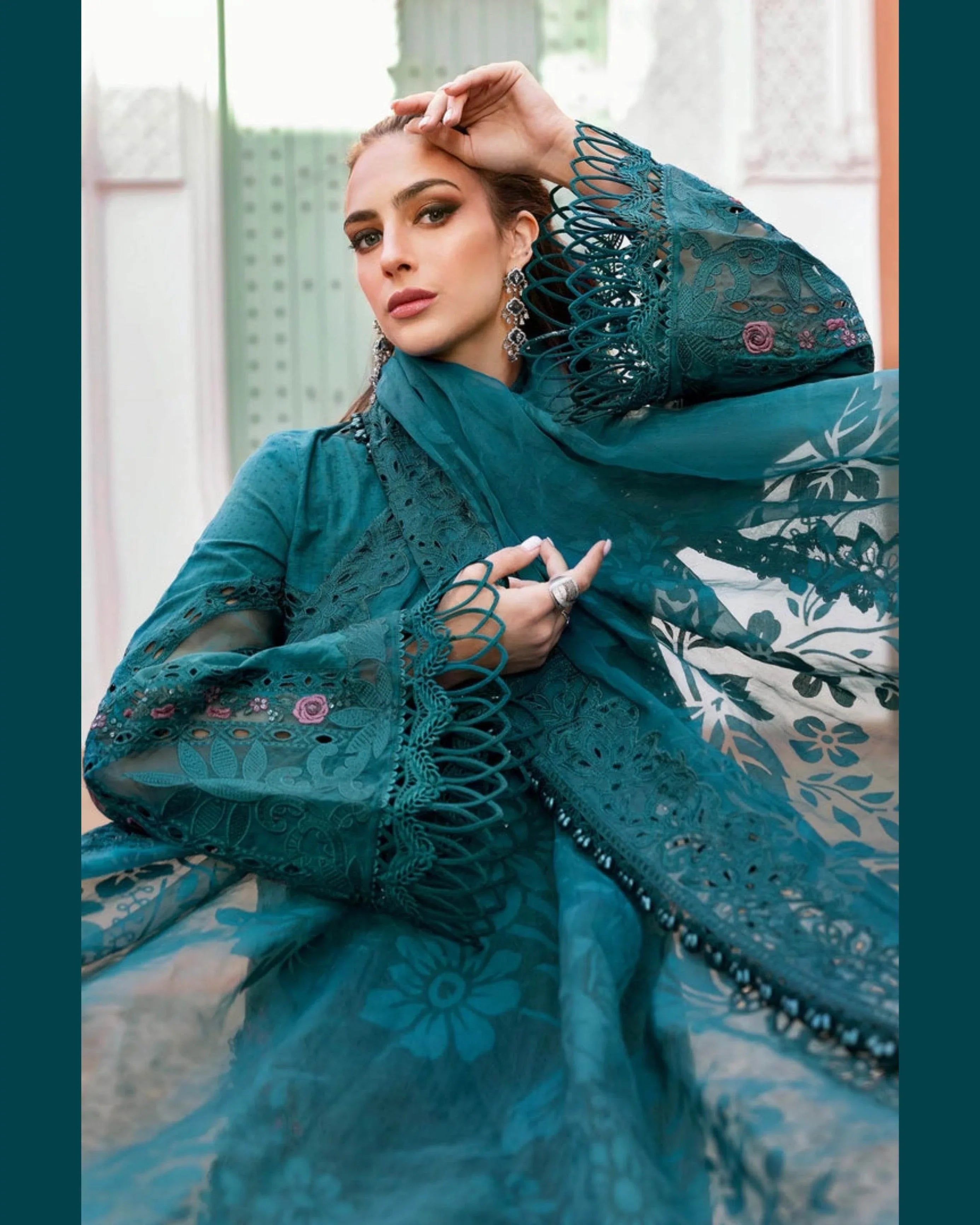 MARIA.B LAWN UNSTITCHED EMB 3PC - City Cloth House