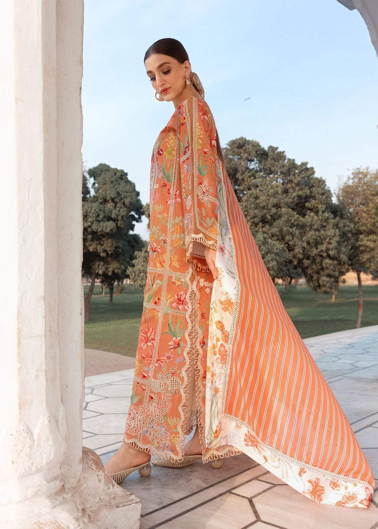 Coral | Emb Unstitched Lawn 3pc