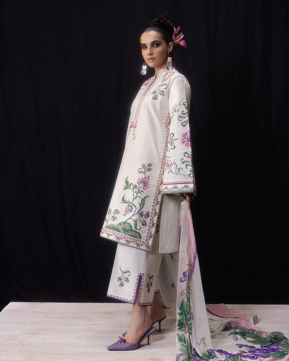 Nafasat | Emb Unstitched Dhanak 3pc