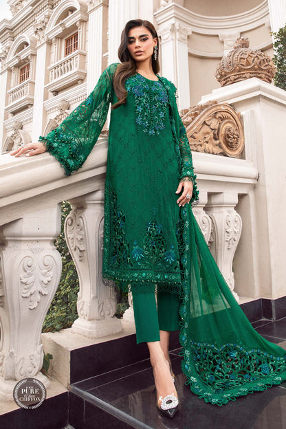 MARIA.B CHIFFON UNSTITCHED EMB D-3 SUIT