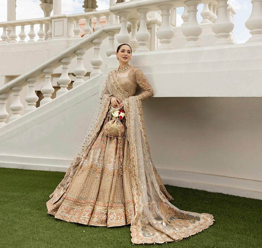 FAIZA SAQLAIN NET UNSTITCHED EMB MAXI - City Cloth House