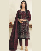 MIRAAL VOL#2 DHANAK UNSTITCHED EMB 3PC - City Cloth House
