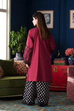 Zuri | Emb Unstitched Shamoz silk 2pc