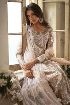 ANNUS ABRAR SILK UNSTITCHED EMB ANIAAZ SUIT