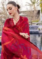 CRIMSON LAWN PREMIUM UNSTITCHED D-3A EMB 3PC