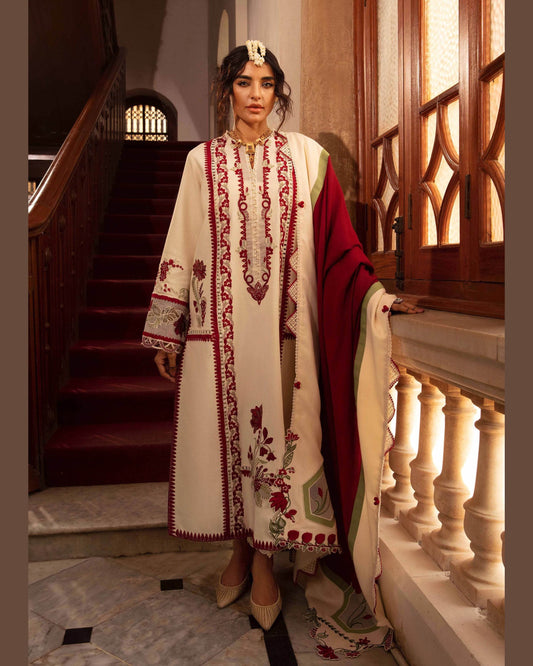 CRIMSON LAWN UNSTITCHED EMB 3PC - City Cloth House