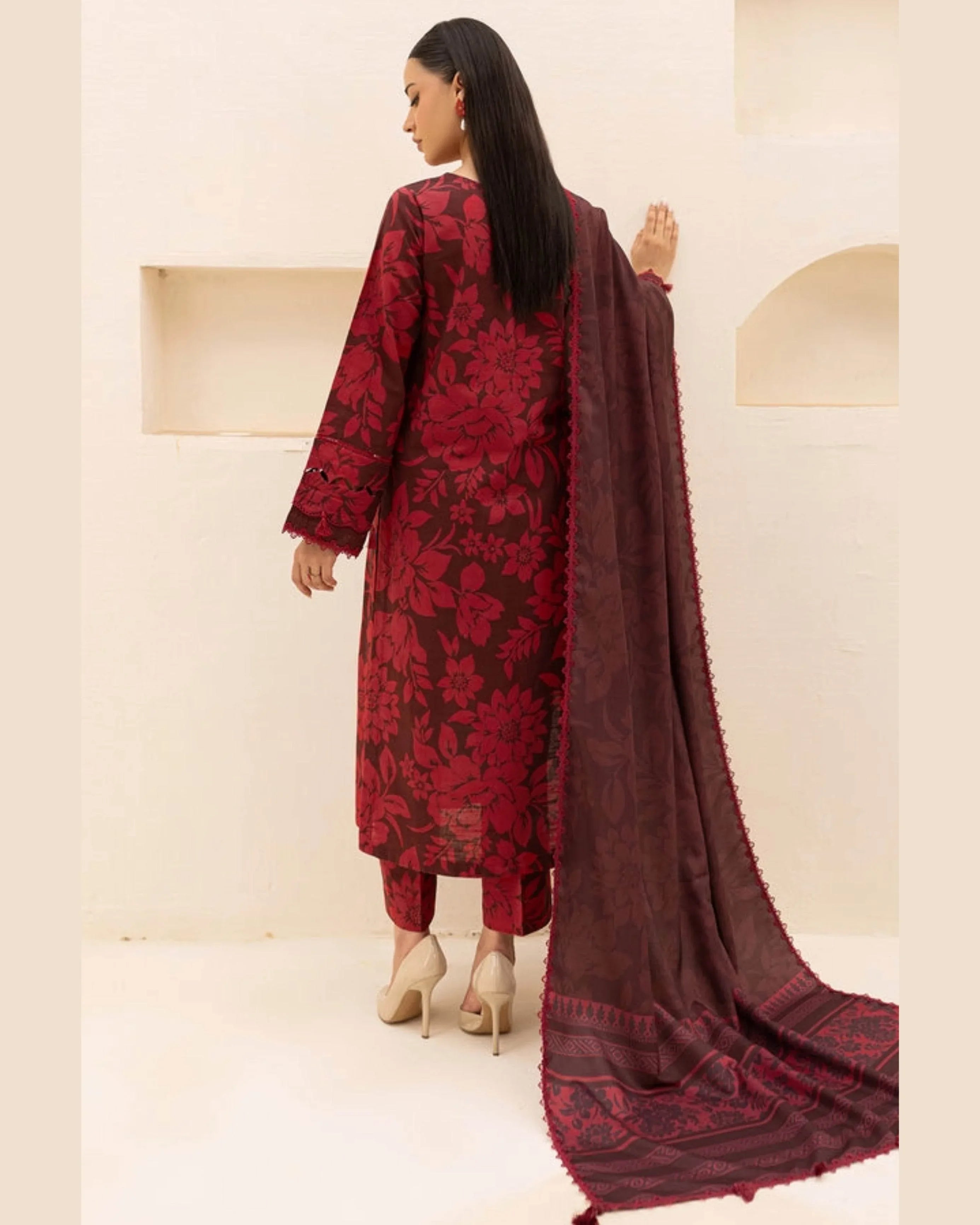 BAROQUE LAWN PRINTED UNSTICH 3PC - City Cloth House