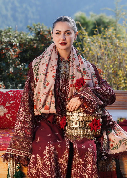 HUSSAIN REHAR DHANAK UNSTITCHED EMB 3PC