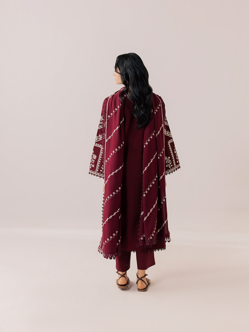 MAHNUR DHANAK EMB UNSTITCHED 3PC
