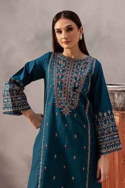 BATIK LAWN LUXURY UNSTITCHED EMB 2PC BLUE PEARL - City Cloth House