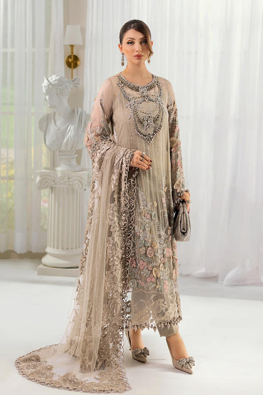 MARIA.B ORGANZA UNSTITCHED EMB D-7 MAXI